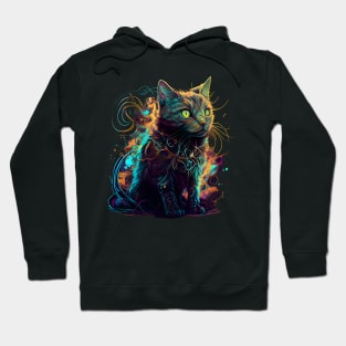 A graceful and fascinating cat with green eyes. Hoodie